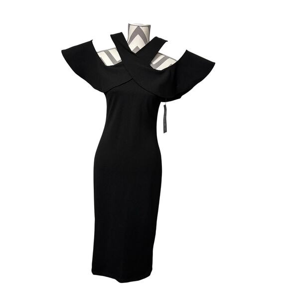 Little Black Dress Rachel Roy Medium Cold Shoulder Party Special Semi-formal - Picture 1 of 9